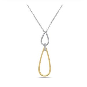 14K White & Yellow Gold Necklace With 46 Diamonds (0.24 ct.tw)