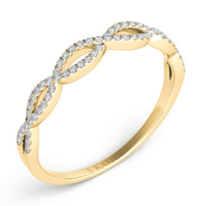 14K Yellow Gold Twisted Wedding Ring With Diamonds (0.20 ct.tw)