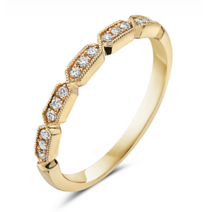 14K Yellow Gold Wedding Rings With Diamonds (0.10 ct.tw)